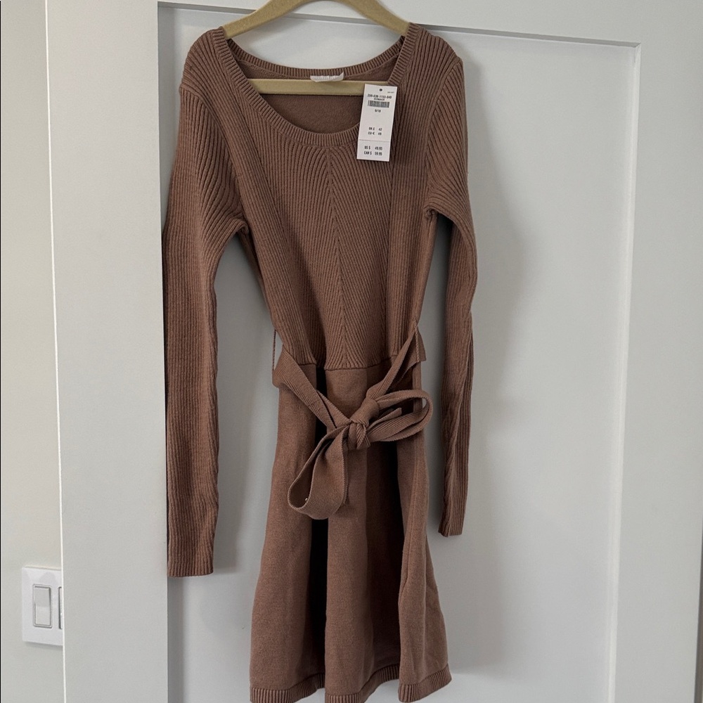 Abercrombie Kids Long Sleeve Knit Dress in Brown